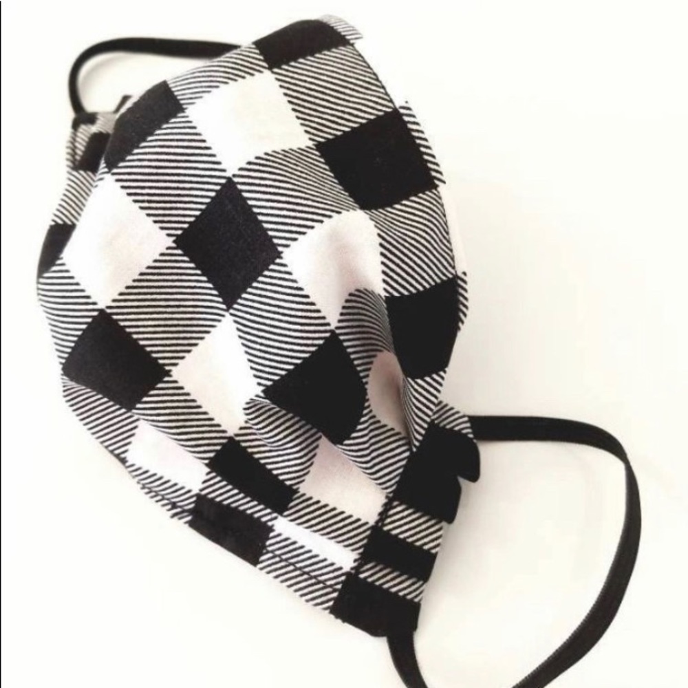 Black and white plaid face masks
